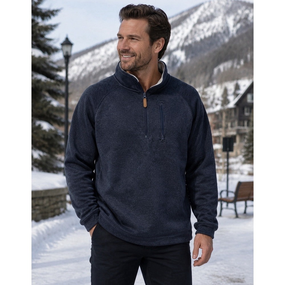 London Fog Men's  1/4 Zip Pullover Fleece Lined - Size XL